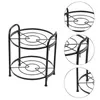 Bordmattor 1 datorer Pot Rack Cookware Holder Stand Home Storage Praktisk konsol 2-lagers hylla