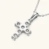 Chains Fine Jewelry Grade D 0.6ct Cross 925 Sterling Silver Simple Moissanite Pendant Necklace For Women