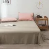 Conjuntos de cama 2024 Algodão de fibra longa de quatro peças Folha de cama Estrela e Lua Padrão Simples Luz Modelos de Luxo Denim Rosa Khaki