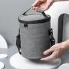 round insulated lunch box bag insulated bag aluminum foil portable bento bag to work with rice insulated factory f85r#