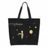 kawaii Classic Ficti The Little Prince Shop Tote Bag Reusable France Fairy Tale Groceries Canvas Shopper Shoulder Bag 80xp#