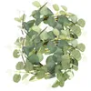 Dekorativa blommor 2st Citronella Candles Eucalyptus Wreath Artificial Ring For Home Spring Summer Jul Dekorationer Bordet