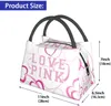 love Pink Heart Women Secert Insulated Lunch Bag Reusable Water-Resistant Bento Tote Box Portable Lunch Bags e8uq#
