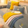 Chair Covers Lamb's Wool Sofa Cover Winter Padded Thickened Warm Cushion Fabric Living Room Non-Slip Armrest Plush Cloth