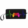 Video Game Ctroller Heartbeat Makeup Bag para mulheres Travel Cosmetic Organizer Cute Gamer Gaming Storage Bolsas de higiene x6PD #