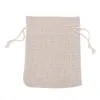 50pcs / lot Cott Linn Sacs à cordon Sac de rangement à vin riz sac d'anniversaire cadeau favori