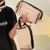 2024 New Mesh Hearts Pattern Makeup Bag Mini Cosmetic Pouch Transparent Toiletry Kits Portable Travel Lipstick Storage Bags Z1Fu#