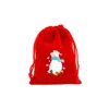 1 st 13x18cm Red Christmas Veet Väskor DrawString Pouch Candy Snack Present Bag Bracelet Smycken Förpackning Förvaringspåsar Z1WS#