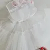 BABY Bow Tulle Baptism Dress for Girls abito per bambini per bambini Elegante festa di 1 ° compleanno abito principessa abiti da sera tutu 240319