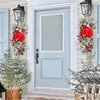 Feestdecoratie Snoerloos verlichte trap Kerstkransen voor voordeur Hangende ornamenten Binnen Buiten Rood