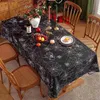 テーブルクロスハロウィーンブラックスパイダーウェブ長方形のテーブルクロスホリデーパーティーの装飾再利用可能な防水テーブルカバーダイニングテーブル装飾Y240401