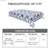 Table Cloth Rectangle Tablecloth 54x72 Inch Mexican Talavera Table Cloths Waterproof Table Cover for Wedding Party Dining Holiday Banquet Y240401