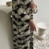 Roupas étnicas Femme Musulmane Cardigan Primavera / Verão Moda 2024 Elegante e Casual Camisa Feminina Impresso Robe Plissado