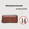 Hommes LG Zipper Portefeuille de haute qualité Pu Portefeuille en cuir pour hommes RFID Blocage Busin Pochette Titulaire de la carte de crédit Porte-monnaie Homme 31ht #