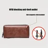 Portafoglio con cerniera Lg da uomo Portafoglio in pelle Pu di alta qualità per uomo Blocco RFID Busin Pochette Porta carte di credito Borsa Uomo 31ht #