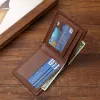 Portfel mężczyzn Wkładki Składane zdjęcie Monety Slim torebki Busin Mey Credit Id Cards Uchwyty Vintage Protecti Pojemność W5Gn#