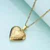 Pendant Necklaces HNSP Vintage Stainless Steel Open Locket Heart Chain Necklace For Women Girl Jewelry Neck Accessorie Gift