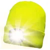 Berretti con illuminazione a LED Cappello lavorato a maglia Ricaricabile Outdoor Luminoso Notte Corsa Ciclismo Faro Berretto Uomo Donna Berretti invernali caldi