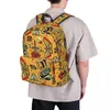 Sac à dos jaune Splash tatouage motif femme sacs à dos garçons filles Bookbag étanche enfants sacs d'école portabilité ordinateur portable sac à dos