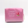 PU bolsa de cosméticos impermeable de gran capacidad bolsa de aseo portátil bolsa de almacenamiento de viaje bolsa de maquillaje creativo rosa fresa serie k68I #