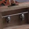 Hoop Earrings Cool Fashion Thick Chunky Watchband Small Silver Color Metal Stainless Steel For Men With Wood Box