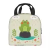 Mignon Carto Frog Sac à lunch pour extérieur imperméable aliments thermiques refroidisser isolée boîte à lunch Femme Kids Tote Consulteur E6Mz #