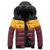 Jaquetas masculinas inverno quente jaqueta homens parkas gola de pele com capuz grosso algodão outwear masculino blusão marca casual casaco de alta qualidade