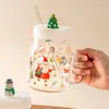 Wine Glasses Ins Creative Glass Cup With Cover Christmas Tree Star Water Explosion-proof Insulation Mug Gifts Design