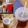 Disposable Cups Straws 100/500/1000Pcs Plastic Drinking For Bar Party Kitchenware Multi-colored Striped Bedable Cocktail Straw