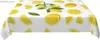 Table Cloth Summer Lemon flower Rectangle Tablecloth Kitchen Dining Table Decor Reusable Waterproof Tablecovers Wedding Party Decorations Y240401
