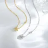 Chinese Brand Pure Silver Five Leaf Clover Necklace for Women Wearing A Five Petal Flower Set with Diamonds, Exquisite Sparkling Zircon