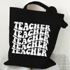 Torebki grafiki nauczycielskiej dla kobiet kolorowe litery Drukuj torba na podróż Travel Beach Torby na ramię najlepsze prezenty dla nauczyciela 826a#