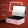 2024 New Smart LED Makeup Bag With Mirror With Compartments Waterproof PU Leather Travel Cosmetic Case For Women f7Dj#