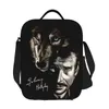 Custom Johnny Hallyday y Wolf Lunch Bag Mujeres Thermal Cooler aislado loncheras para la oficina de adultos L5uC #