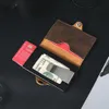 Casekey Top Quality Pu Vintage Leather Card Wallet RFID حظر حامل البطاقة منبثقة مع مقطع Mey و Pocket Billetera Hombre R3gn#