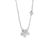 Chinese Brand Pure Silver Five Leaf Clover Necklace for Women Wearing A Five Petal Flower Set with Diamonds, Exquisite Sparkling Zircon