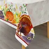 Bordduk Fall Thanksgiving Pumpkin Turkiet Tabellduk Kök matbord Decor Washable Waterproof Table täcker bröllopsfest dekoration y240401