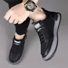 Echte Leder -Herrenschuhe Luxusmarke Casual Schuhe Schnürung Herren Turnschuhe Italienisch atmungsaktives Tenis Sport Schuhe Skateboardschuh 240329