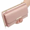 large Capacity Crossbody Phe Bag PU Leather Lg Women Wallet Card Coin Purse with Sewing Stitches Shoulder Bags 81bC#