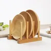 Kitchen Storage Multi-purpose Supermarket Dish Rack Creative Drain Bamboo Tableware Bowl Accessories