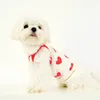 Vêtements pour chiens Gilet Chiens Imprimer Vêtements en coton Mignon Coeur rouge Chiot d'été Petit T-shirt respirant Chihuahua Maltais Teddy