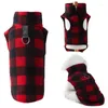 Dog Apparel Fleece Vest Red Lattice Pet Warm Casual Supplies Comfortable Polar XL Pug Yorks Coat Winter Tshirt