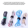 Los organizadores de cable de 20 piezas de cable sujetan las corbatas del cable de mouse de poliéster con las conquillas de alambre de cría pegajosa, azul claro, 11x145 mm