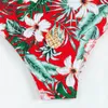 Maillots de bain pour femmes Mode Sexy Multi Couleur Taille Floral Botanique Tendance Impression Bord de Mer Surf Blocage Bikini Trois Romper Maillot De Bain Couverture