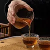 Tazze Piattini Modello a martello Tazza della Giustizia Semplice per uso domestico in vetro addensato resistente al calore Brocche per tè Accessori Kungfu Lavoro manuale