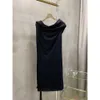 2024 Women's Clothing Double pleated sleeveless knit dress Spring Summer New 330