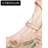 Abiti casual ILYBOOJUN Stilista Autunno Maglia Abito lungo Donna O-Collo Manica lanterna Paillettes Ricamo floreale Festa vintage