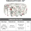 Table Cloth Wild Flower Floral Tablecloth Round Waterproof Polyester Washable Cover For Indoor Outdoor Picnic Patio Decor