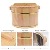 Storage Bottles 1 Set Wooden Rice Bowl Bucket Steamed Cooking With Stearmer Liner And Lid For Restaurant Home Kitchen 20cm