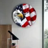 Wall Clocks American Flag Eagle Animal Silent Home Cafe Office Decor For Kitchen Art Large 25cm